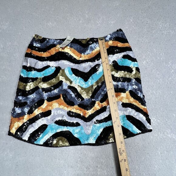 CACHE Straight Skirt Women’s 10 Multicolor Sequin Cocktail Short Length NWT - Picture 5 of 13